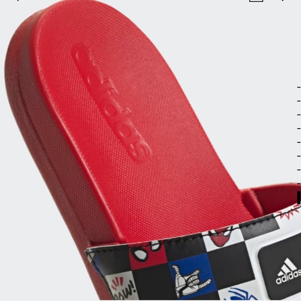 Adidas X Disney Adilette Comfort Spider-Man Slides Kids Size 6 y / women’s 7 - Picture 8 of 9